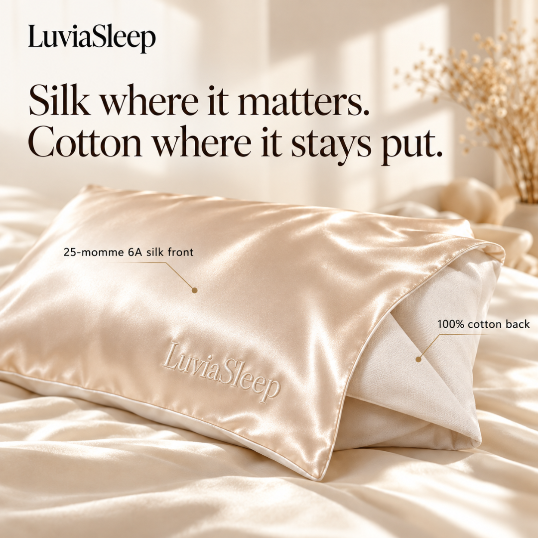 Silk where it matters. Cotton where it stays put.