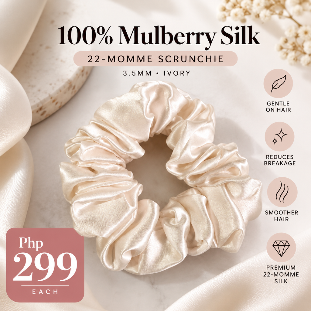 LuviaSleep Silk Scrunchie — 22 Momme 100% Mulberry Silk