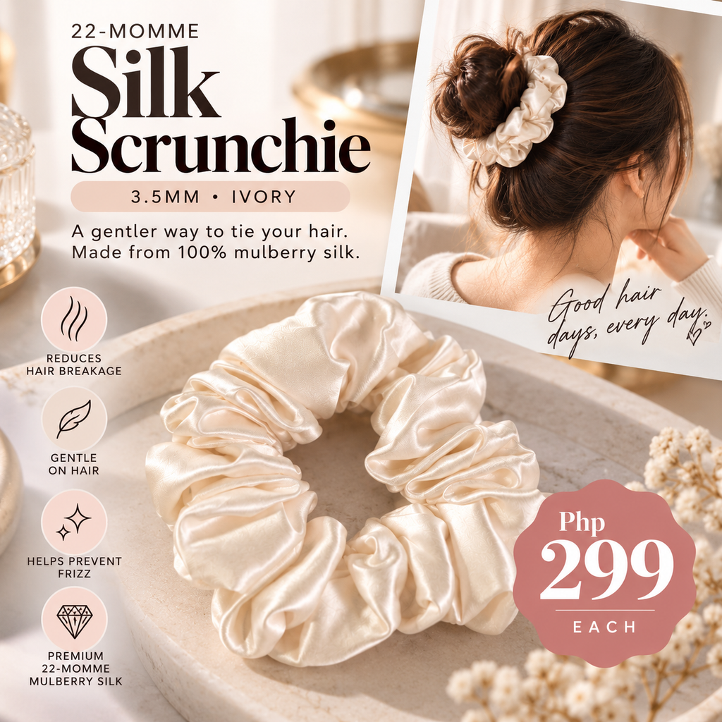 LuviaSleep Silk Scrunchie — 22 Momme 100% Mulberry Silk