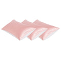 Set of three pink 25-momme mulberry silk pillowcases by LuviaSleep